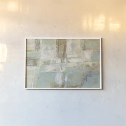 Shades of Celedon by Silvia Vassileva. shown as a paper print in a white frame. Available as a archival giclee rolled canvas, fine art paper, or poster print. SKU 35838i.