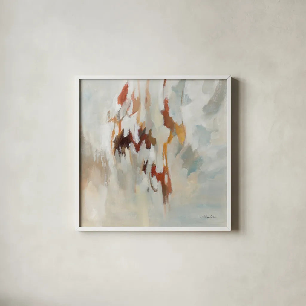 Shadow Hues by Silvia Vassileva. Shown in a crisp white glass frame for a clean and minimalist style. Available as an archival giclee rolled canvas, fine art paper, or poster print. SKU 84814a.