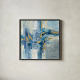 Shimmering Creek by Silvia Vassileva. Shown in a sleek black glass frame for a contemporary gallery look. Available as an archival giclee rolled canvas, fine art paper, or poster print. SKU 77109a.