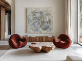 Signature II by Silvia Vassileva. Shown as extra-large giant wall art in a modern living room. Available as an archival giclee rolled canvas, fine art paper, or poster print. SKU 35327a.