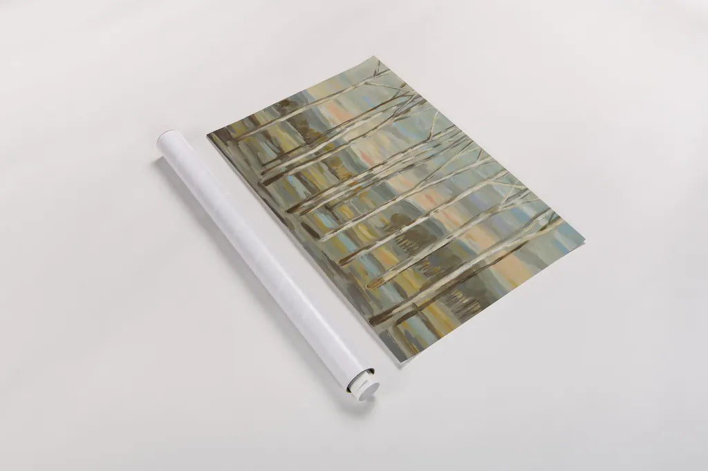 Silver Forest by Silvia Vassileva. shown as a rolled paper print. Available as archival giclee rolled canvas, fine art paper, or poster print. SKU 50287i.