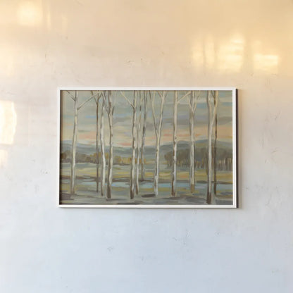 Silver Forest by Silvia Vassileva. shown as a paper print in a white frame. Available as a archival giclee rolled canvas, fine art paper, or poster print. SKU 50287i.