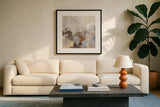 Silver Sky by Silvia Vassileva. Displayed in a glass frame with matte in a clean modern living room. Available as an archival giclee rolled canvas, fine art paper, or poster print. SKU 96733a.