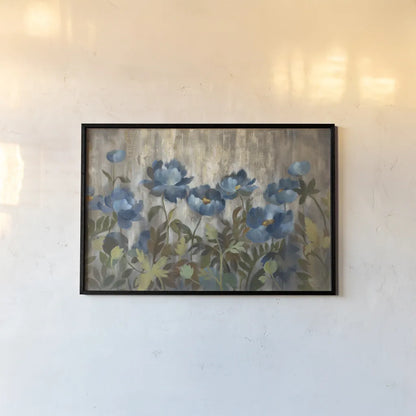 Silver and Sapphire by Silvia Vassileva. shown as a paper print in a black flame. Available as a archival giclee rolled canvas, fine art paper, or poster print. SKU 5764i.