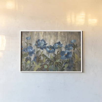 Silver and Sapphire by Silvia Vassileva. shown as a paper print in a white frame. Available as a archival giclee rolled canvas, fine art paper, or poster print. SKU 5764i.