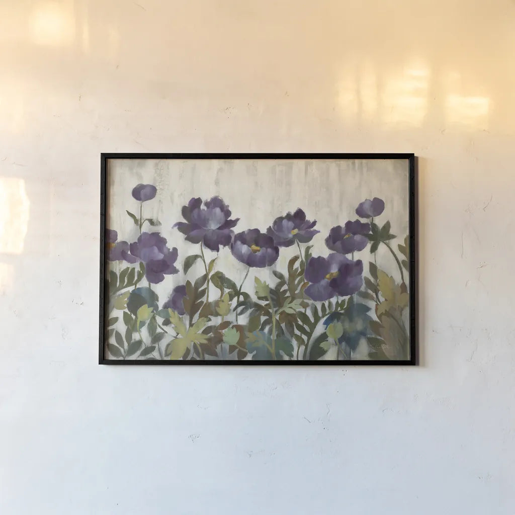 Silver and Sapphire in Plum by Silvia Vassileva. shown as a paper print in a black flame. Available as a archival giclee rolled canvas, fine art paper, or poster print. SKU 60340i.