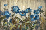 Silver and Sapphire on Cream by Silvia Vassileva. SKU 10113i. Archival Giclee Fine art print for wall decor.