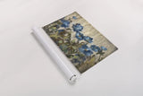 Silver and Sapphire on Cream by Silvia Vassileva. shown as a rolled paper print. Available as archival giclee rolled canvas, fine art paper, or poster print. SKU 10113i.