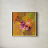 Small Bouquet I by Silvia Vassileva. Shown in a natural wood glass frame for a timeless modern aesthetic. Available as an archival giclee rolled canvas, fine art paper, or poster print. SKU 43404a.