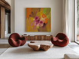 Small Bouquet I by Silvia Vassileva. Shown as extra-large giant wall art in a modern living room. Available as an archival giclee rolled canvas, fine art paper, or poster print. SKU 43404a.