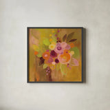Small Bouquet II by Silvia Vassileva. Shown in a sleek black glass frame for a contemporary gallery look. Available as an archival giclee rolled canvas, fine art paper, or poster print. SKU 43405a.