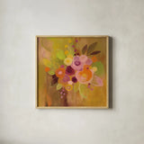 Small Bouquet II by Silvia Vassileva. Shown in a natural wood glass frame for a timeless modern aesthetic. Available as an archival giclee rolled canvas, fine art paper, or poster print. SKU 43405a.
