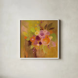 Small Bouquet II by Silvia Vassileva. Shown in a crisp white glass frame for a clean and minimalist style. Available as an archival giclee rolled canvas, fine art paper, or poster print. SKU 43405a.