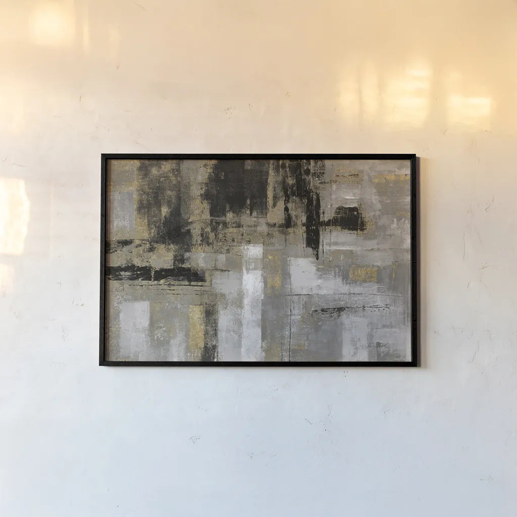 Smoky Harbor Sunset by Silvia Vassileva. shown as a paper print in a black flame. Available as a archival giclee rolled canvas, fine art paper, or poster print. SKU 67381i.