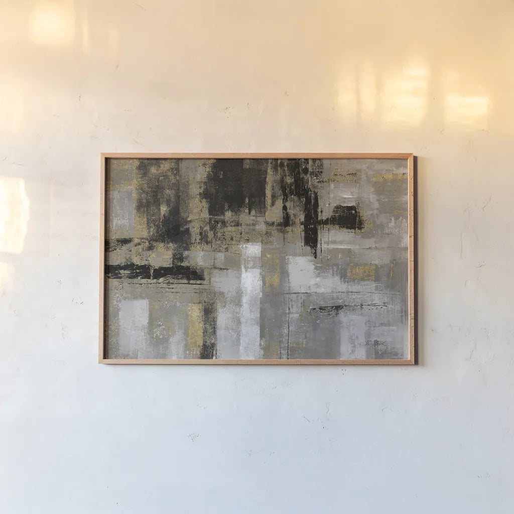 Smoky Harbor Sunset by Silvia Vassileva. shown as a paper print in a natural frame. Available as a archival giclee rolled canvas, fine art paper, or poster print. SKU 67381i.