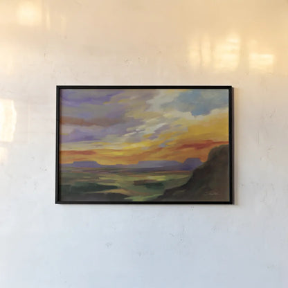 Sonoran Desert Sunset by Silvia Vassileva. shown as a paper print in a black flame. Available as a archival giclee rolled canvas, fine art paper, or poster print. SKU 70146i.