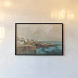 Southern Coast Town by Silvia Vassileva. shown as a paper print in a black flame. Available as a archival giclee rolled canvas, fine art paper, or poster print. SKU 97923i.