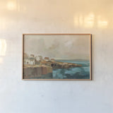Southern Coast Town by Silvia Vassileva. shown as a paper print in a natural frame. Available as a archival giclee rolled canvas, fine art paper, or poster print. SKU 97923i.