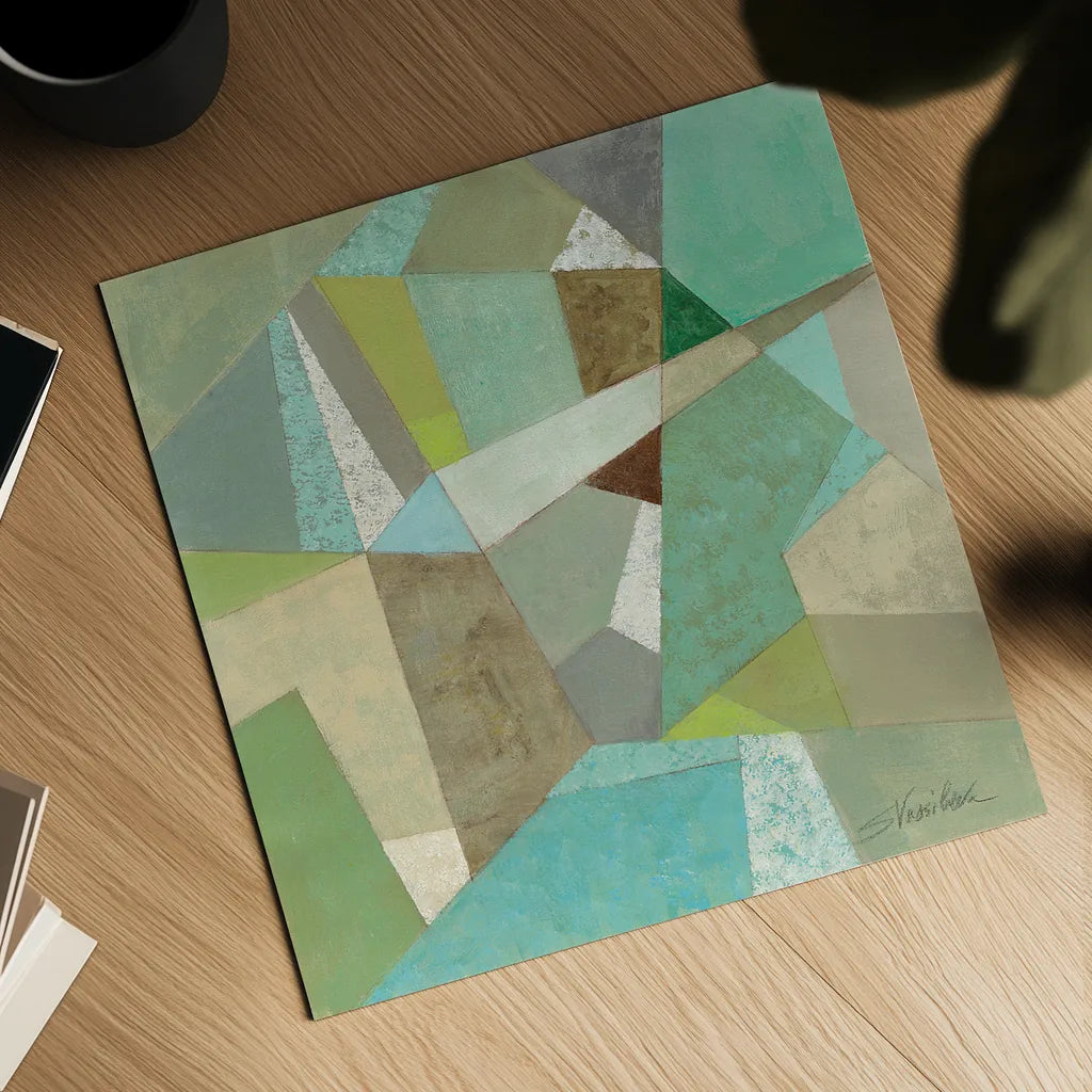 Spa Geo Metric by Silvia Vassileva. Shown as a detailed flat fine art print, highlighting archival giclee quality. Available as an archival giclee rolled canvas, fine art paper, or poster print. SKU 23835a.