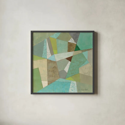 Spa Geo Metric by Silvia Vassileva. Shown in a sleek black glass frame for a contemporary gallery look. Available as an archival giclee rolled canvas, fine art paper, or poster print. SKU 23835a.