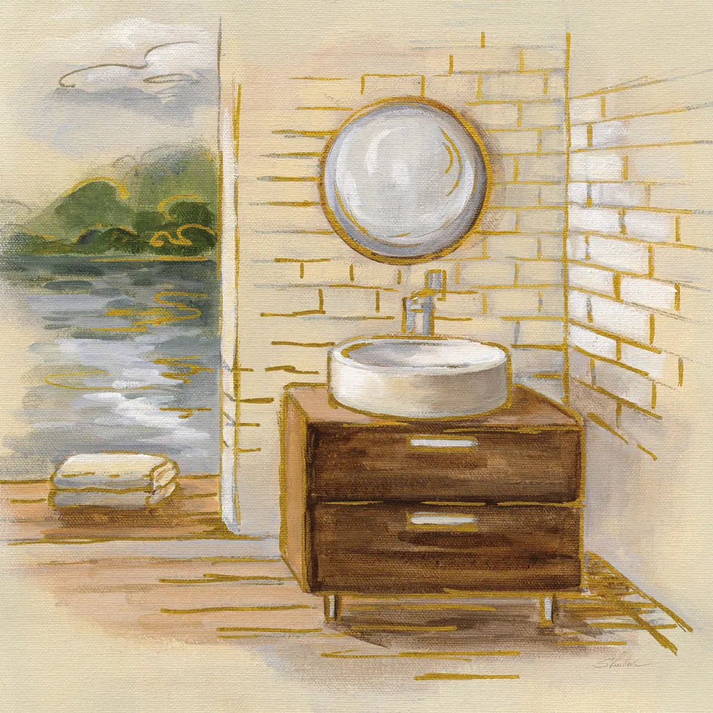 Spa by the Lake I by Silvia Vassileva. SKU 65832a. Archival Giclee Fine art print for wall decor.