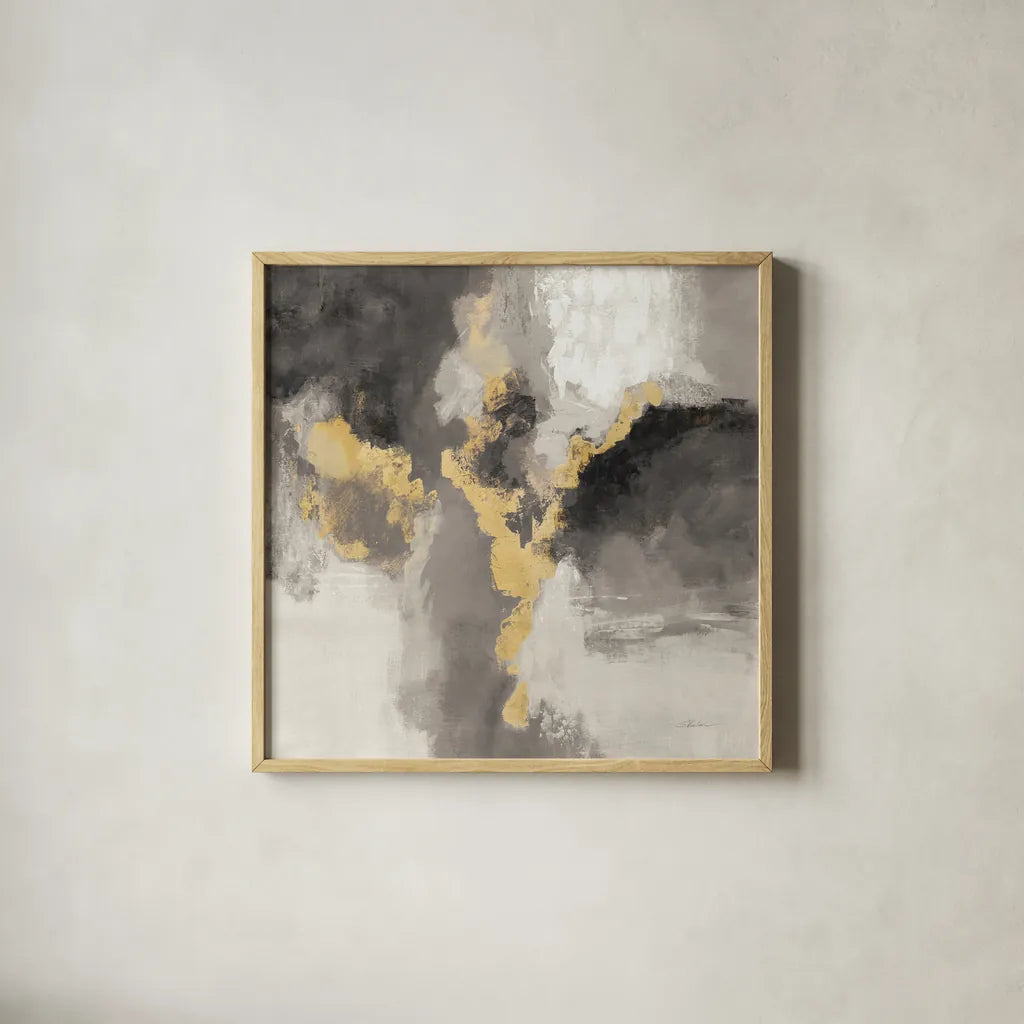 Sparkle Abstract I BWG by Silvia Vassileva. Shown in a natural wood glass frame for a timeless modern aesthetic. Available as an archival giclee rolled canvas, fine art paper, or poster print. SKU 75777a.
