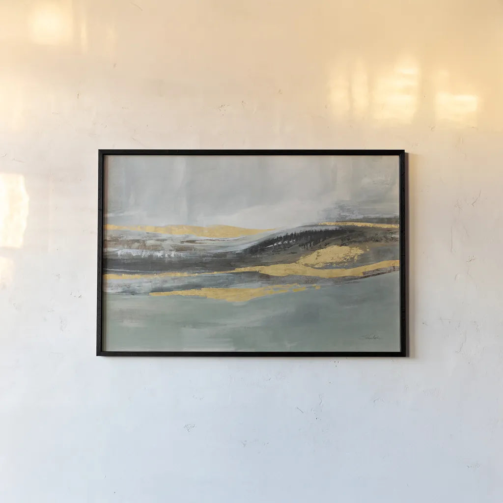 Sparkling Snow Green by Silvia Vassileva. shown as a paper print in a black flame. Available as a archival giclee rolled canvas, fine art paper, or poster print. SKU 88761i.