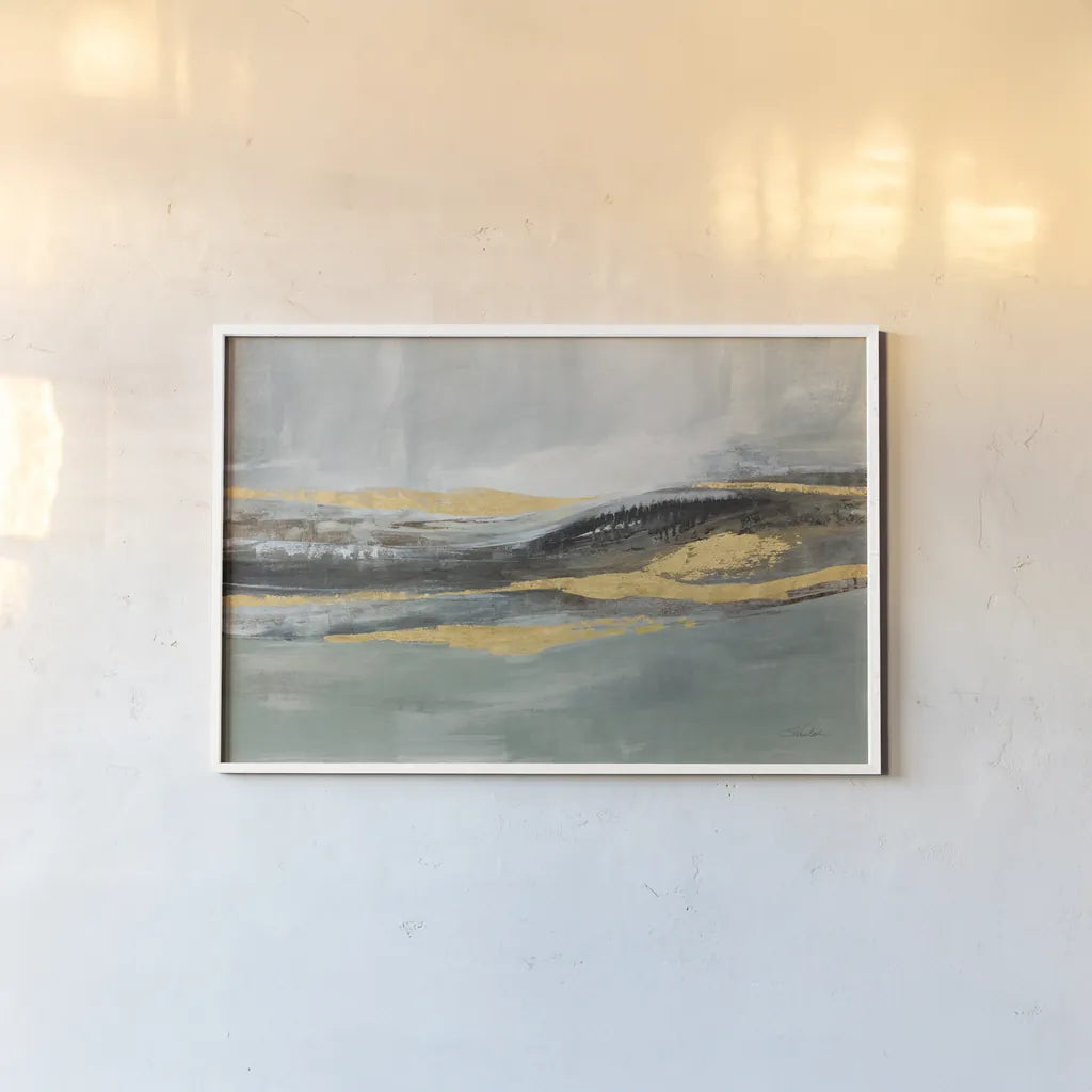 Sparkling Snow Green by Silvia Vassileva. shown as a paper print in a white frame. Available as a archival giclee rolled canvas, fine art paper, or poster print. SKU 88761i.