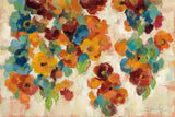 Spice and Turquoise Florals by Silvia Vassileva. SKU 22461i. Archival Giclee Fine art print for wall decor.