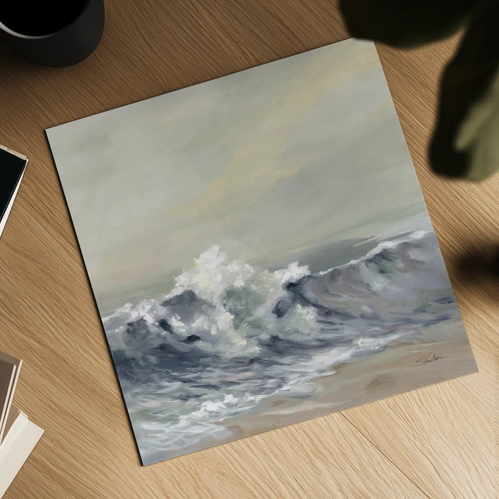 Splashing Wave by Silvia Vassileva. Shown as a detailed flat fine art print, highlighting archival giclee quality. Available as an archival giclee rolled canvas, fine art paper, or poster print. SKU 72107a.