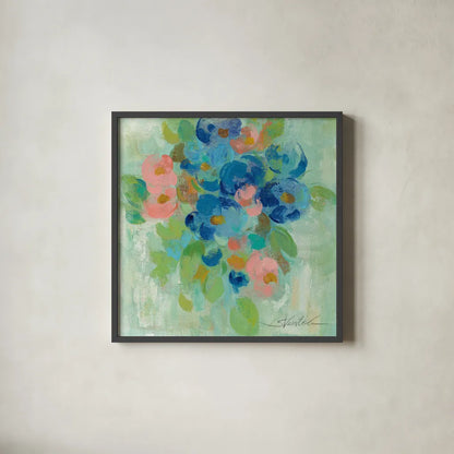 Spring Aroma II by Silvia Vassileva. Shown in a sleek black glass frame for a contemporary gallery look. Available as an archival giclee rolled canvas, fine art paper, or poster print. SKU 23195a.