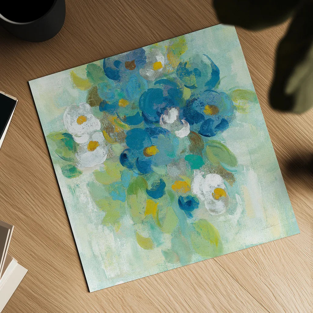 Spring Aroma II Yellow by Silvia Vassileva. Shown as a detailed flat fine art print, highlighting archival giclee quality. Available as an archival giclee rolled canvas, fine art paper, or poster print. SKU 31561a.