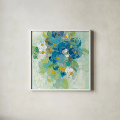 Spring Aroma II Yellow by Silvia Vassileva. Shown in a crisp white glass frame for a clean and minimalist style. Available as an archival giclee rolled canvas, fine art paper, or poster print. SKU 31561a.