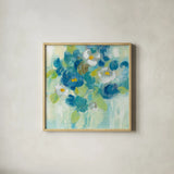 Spring Aroma III Yellow by Silvia Vassileva. Shown in a natural wood glass frame for a timeless modern aesthetic. Available as an archival giclee rolled canvas, fine art paper, or poster print. SKU 31562a.