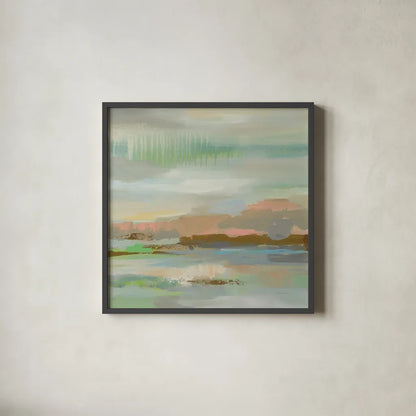 Spring Desert I by Silvia Vassileva. Shown in a sleek black glass frame for a contemporary gallery look. Available as an archival giclee rolled canvas, fine art paper, or poster print. SKU 31689a.
