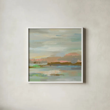 Spring Desert I v2 by Silvia Vassileva. Shown in a crisp white glass frame for a clean and minimalist style. Available as an archival giclee rolled canvas, fine art paper, or poster print. SKU 33910a.