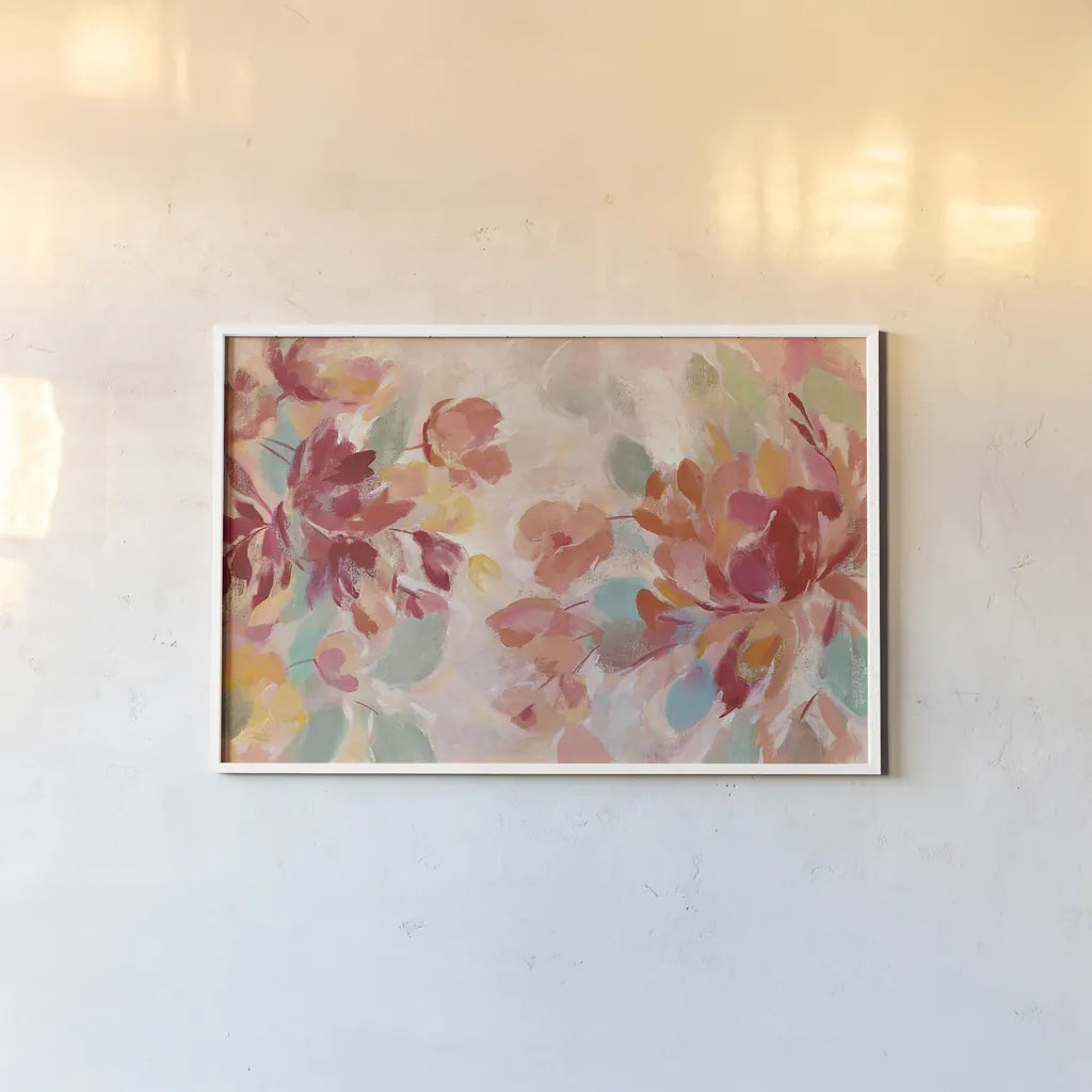Spring Galore I by Silvia Vassileva. shown as a paper print in a white frame. Available as a archival giclee rolled canvas, fine art paper, or poster print. SKU 30164i.