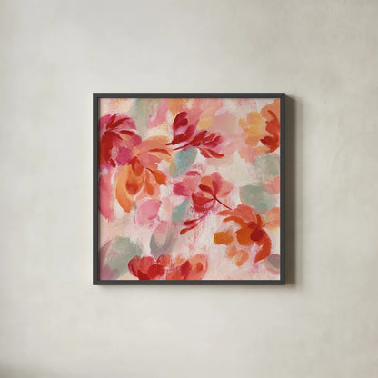 Spring Galore II by Silvia Vassileva. Shown in a sleek black glass frame for a contemporary gallery look. Available as an archival giclee rolled canvas, fine art paper, or poster print. SKU 30165a.