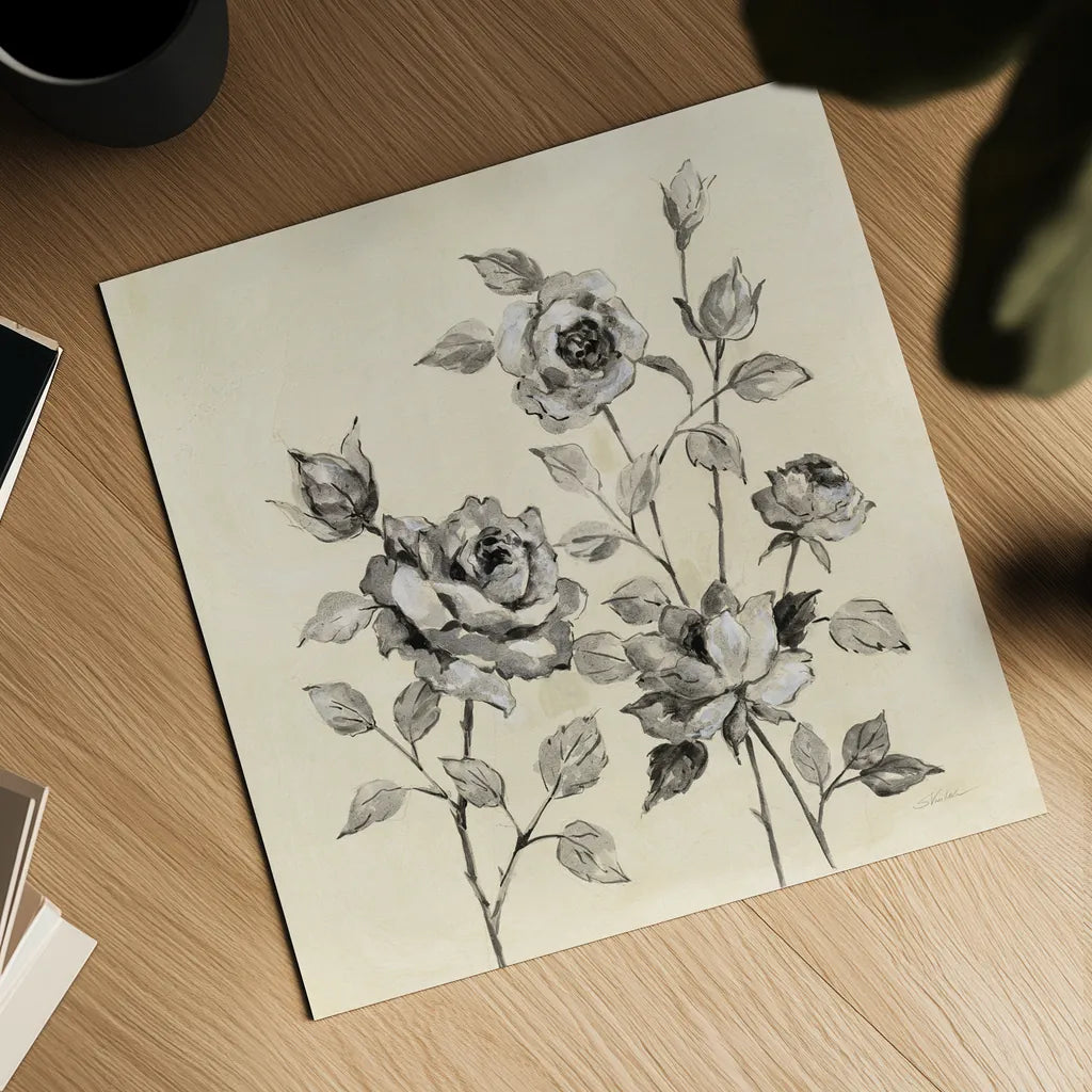 Spring Graphic Floral by Silvia Vassileva. Shown as a detailed flat fine art print, highlighting archival giclee quality. Available as an archival giclee rolled canvas, fine art paper, or poster print. SKU 67426a.