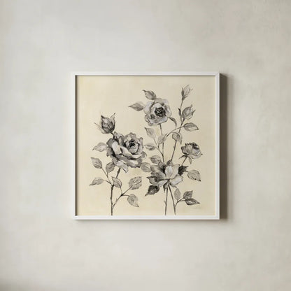 Spring Graphic Floral by Silvia Vassileva. Shown in a crisp white glass frame for a clean and minimalist style. Available as an archival giclee rolled canvas, fine art paper, or poster print. SKU 67426a.