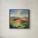 Spring Hues I by Silvia Vassileva. Shown in a sleek black glass frame for a contemporary gallery look. Available as an archival giclee rolled canvas, fine art paper, or poster print. SKU 83510a.