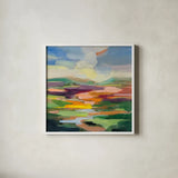 Spring Hues I by Silvia Vassileva. Shown in a crisp white glass frame for a clean and minimalist style. Available as an archival giclee rolled canvas, fine art paper, or poster print. SKU 83510a.