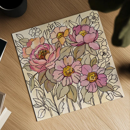 Spring Lace Floral I by Silvia Vassileva. Shown as a detailed flat fine art print, highlighting archival giclee quality. Available as an archival giclee rolled canvas, fine art paper, or poster print. SKU 64822a.