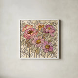 Spring Lace Floral I by Silvia Vassileva. Shown in a crisp white glass frame for a clean and minimalist style. Available as an archival giclee rolled canvas, fine art paper, or poster print. SKU 64822a.