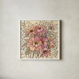 Spring Lace Floral II by Silvia Vassileva. Shown in a crisp white glass frame for a clean and minimalist style. Available as an archival giclee rolled canvas, fine art paper, or poster print. SKU 64823a.