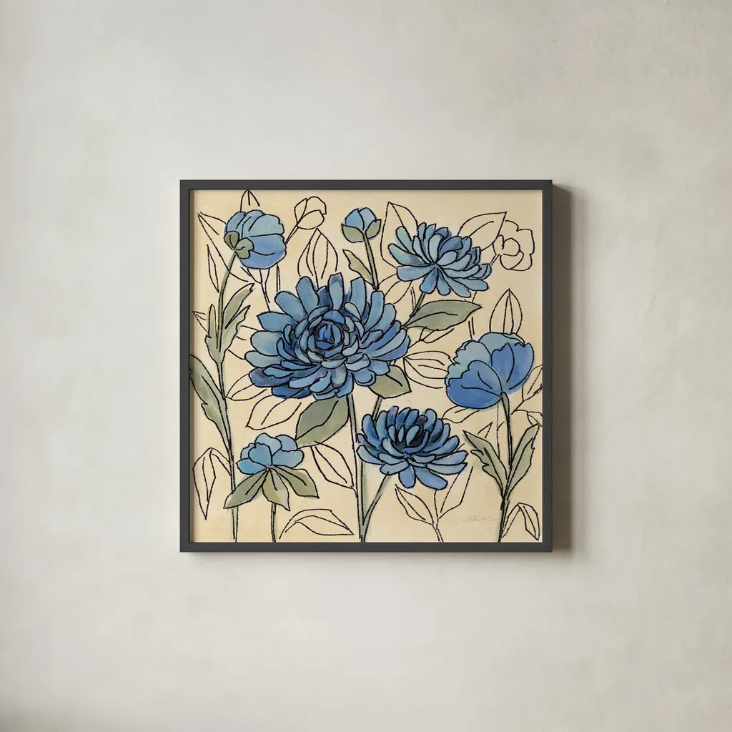 Spring Lace Floral III by Silvia Vassileva. Shown in a sleek black glass frame for a contemporary gallery look. Available as an archival giclee rolled canvas, fine art paper, or poster print. SKU 64824a.