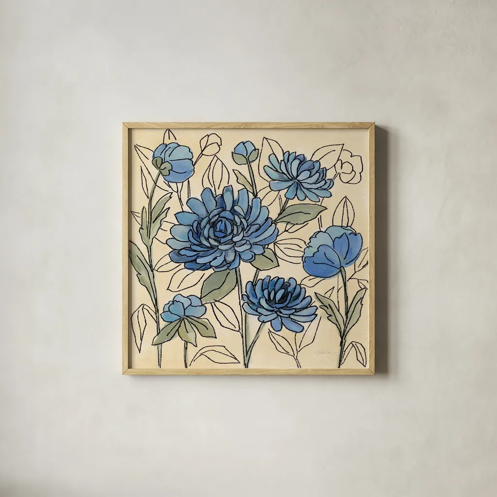 Spring Lace Floral III by Silvia Vassileva. Shown in a natural wood glass frame for a timeless modern aesthetic. Available as an archival giclee rolled canvas, fine art paper, or poster print. SKU 64824a.