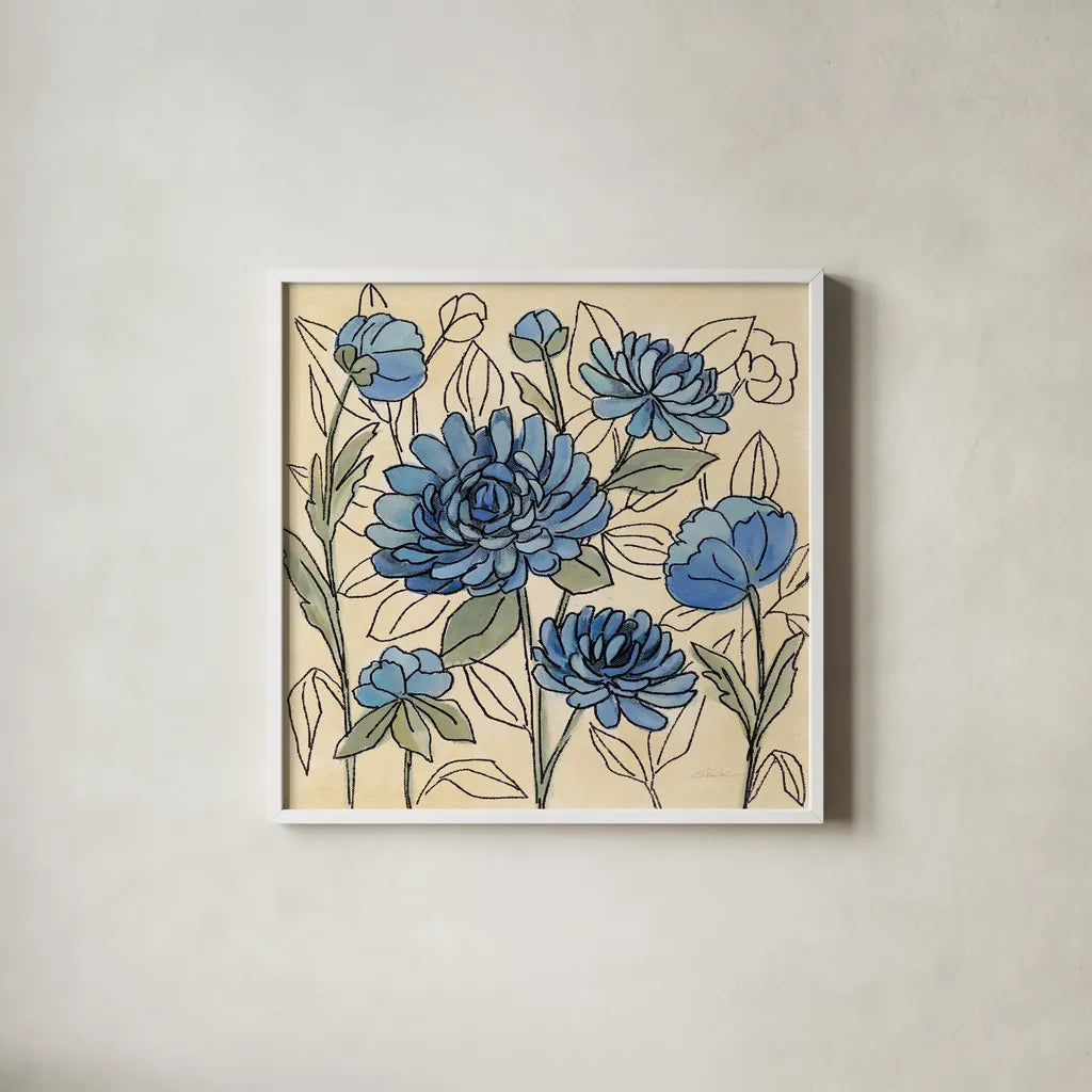Spring Lace Floral III by Silvia Vassileva. Shown in a crisp white glass frame for a clean and minimalist style. Available as an archival giclee rolled canvas, fine art paper, or poster print. SKU 64824a.