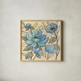 Spring Lace Floral IV by Silvia Vassileva. Shown in a natural wood glass frame for a timeless modern aesthetic. Available as an archival giclee rolled canvas, fine art paper, or poster print. SKU 64825a.