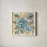 Spring Lace Floral IV by Silvia Vassileva. Shown in a crisp white glass frame for a clean and minimalist style. Available as an archival giclee rolled canvas, fine art paper, or poster print. SKU 64825a.